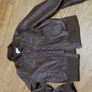 Brown leather jacket